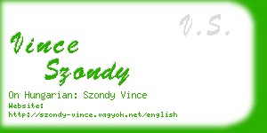 vince szondy business card